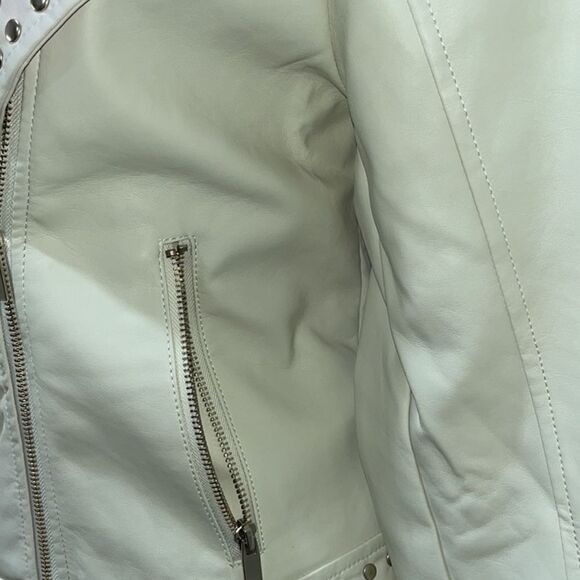 NY&Co Faux-Leather V-Neckline Studded Jacket - Picture 7 of 14